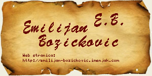 Emilijan Božičković vizit kartica